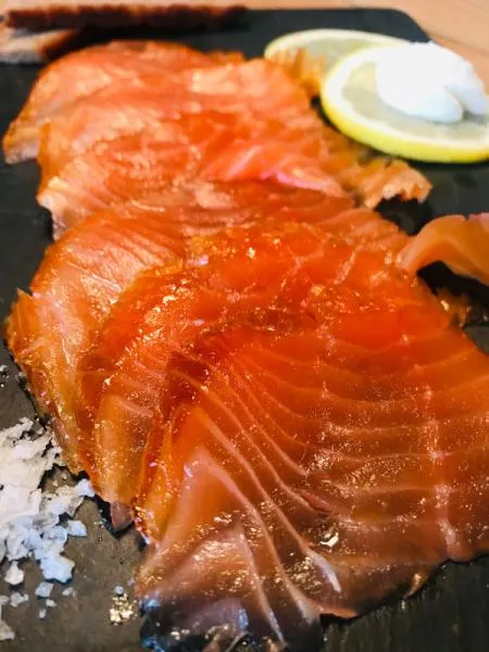 Irish organic smoked salmon, gently smoked